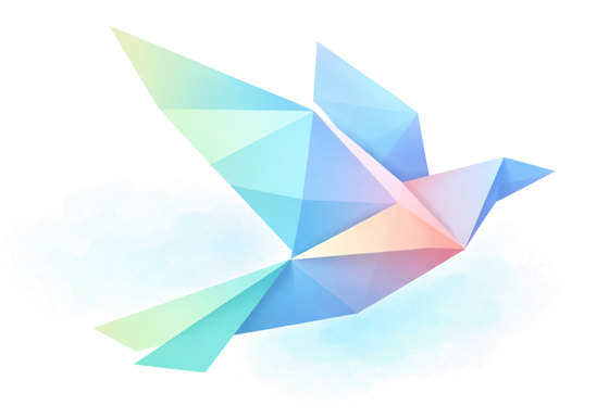 The Appspire logo: a low-poly origami bird in flight